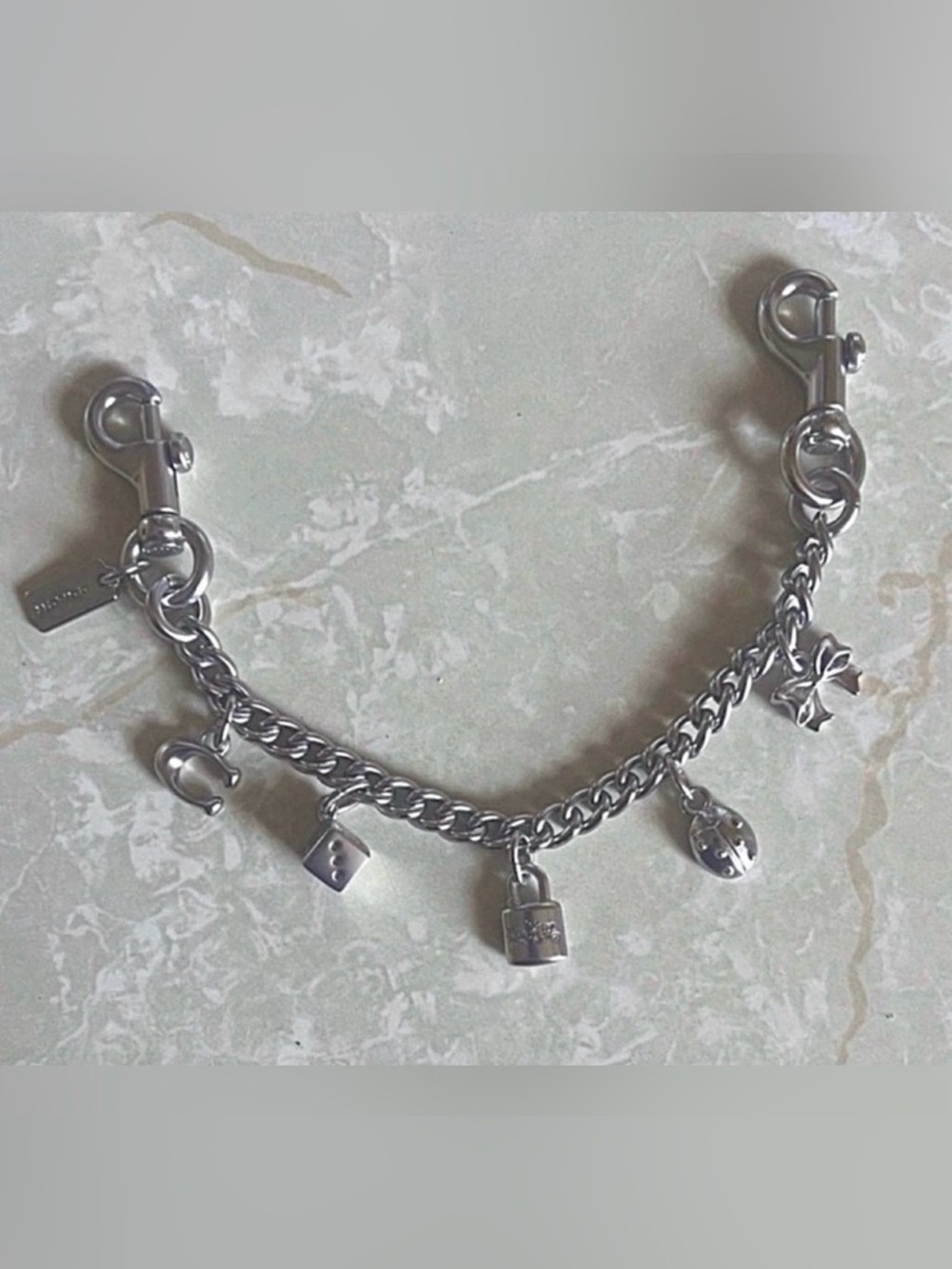 Coach Silver Charm Chain Bracelet